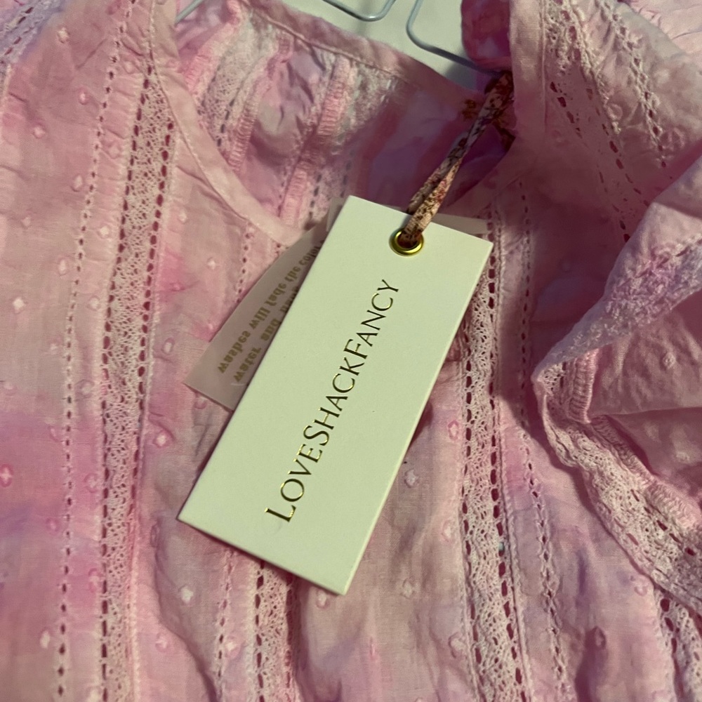 Natasha Mini Dress LoveShackFancy in peony pink size small (s) - Picture 3 of 4